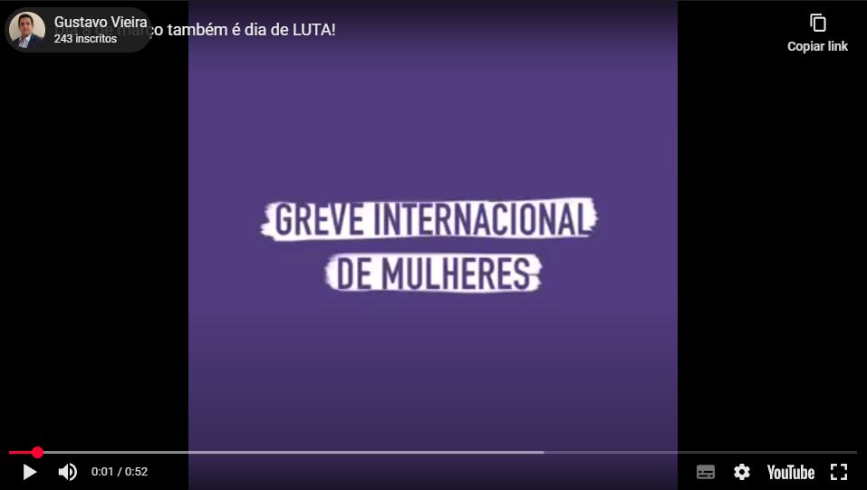 Dia 8 de março também é dia de LUTA!