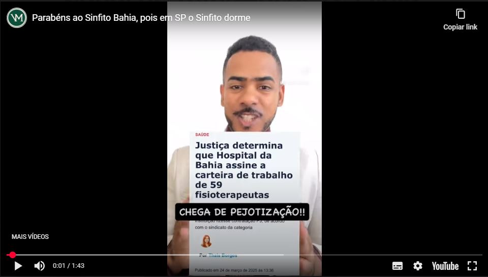 Parabéns ao SINFITO Bahia, pois em SP o Sinfito dorme!